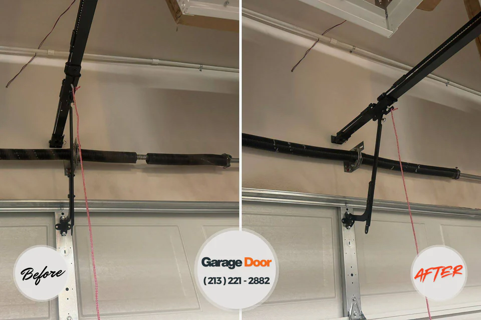 Before and after: garage door repair Commerce, GA
